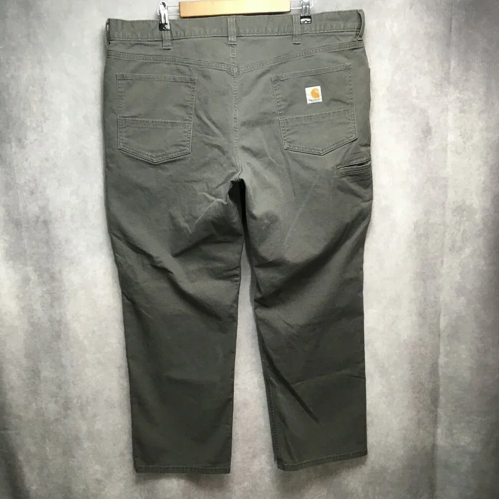 Carhartt Mens Pants‎ Relaxed Fit size 42x30 Flat Front Flex Canvas Gray Work